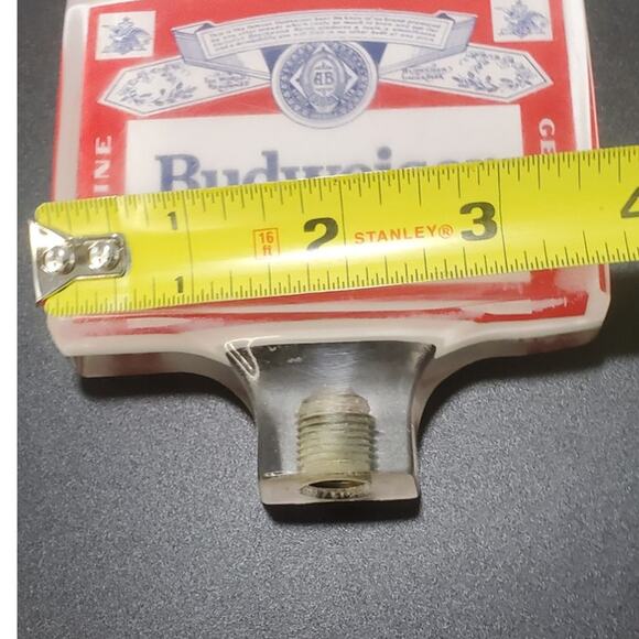 Vintage 70'S BUDWEISER KING OF BEERS short Clear Lucite Acrylic beer tap handle - Picture 4 of 8